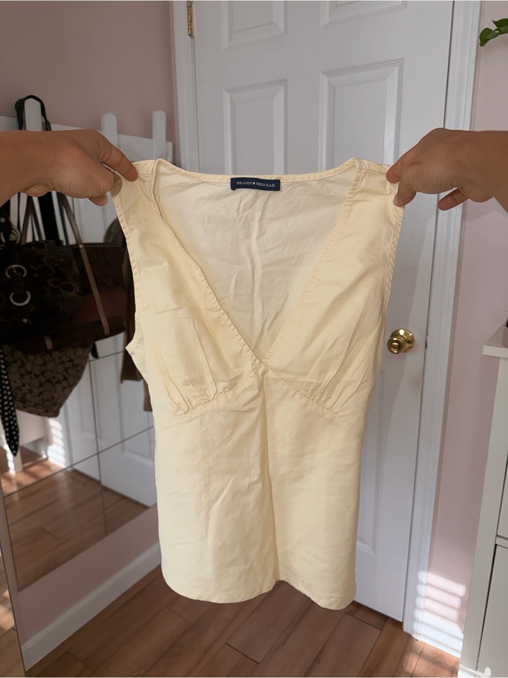 Butter yellow brandy Melville tank top